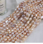 9mm natural freshwater baroque pearls beads strand