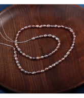 3-4mm High Luster Candy Color Natural Freshwater Baroque Pearl Beads Strand (13.7") for Jewelry Making