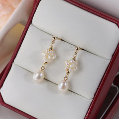 Natural Freshwater Pearl Earrings Baroque Pearl Earrings S925