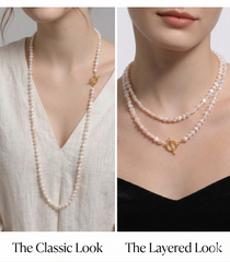 The Hera 35" Genuine Baroque Pearl Long Strand Necklace-Convertible Style
