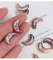 17mm White High Luster Natural Freshwater Baroque Moon Pearls Loose Beads (5 Pcs) for DIY Jewelry Making