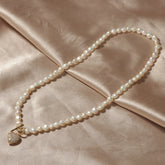 High Luster Freshwater Pearls Necklace Baroque Pearl & Heart Toggle Necklace
