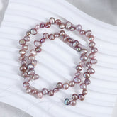 6-7mm Candy Color High Luster Natural Freshwater Baroque Pearls, Top-Drilled Beads Strand (13.7") for DIY Jewelry Making