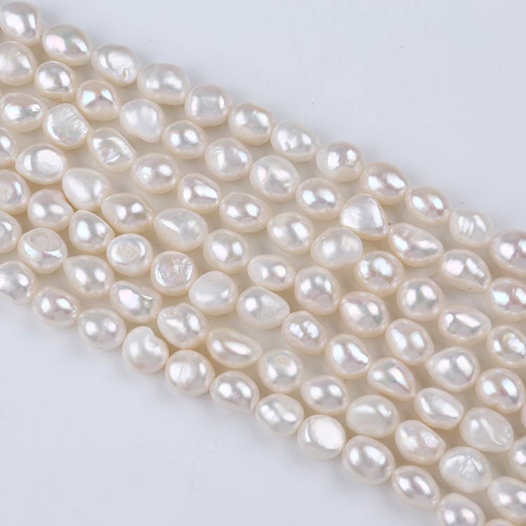 10-11mm High Luster Natural Freshwater Baroque Pearl Beads Strands (14") for DIY Jewelry Making Secondary image