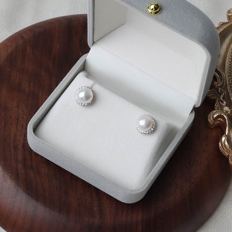 Natural Freshwater Pearl Earring S925 7MM Main image