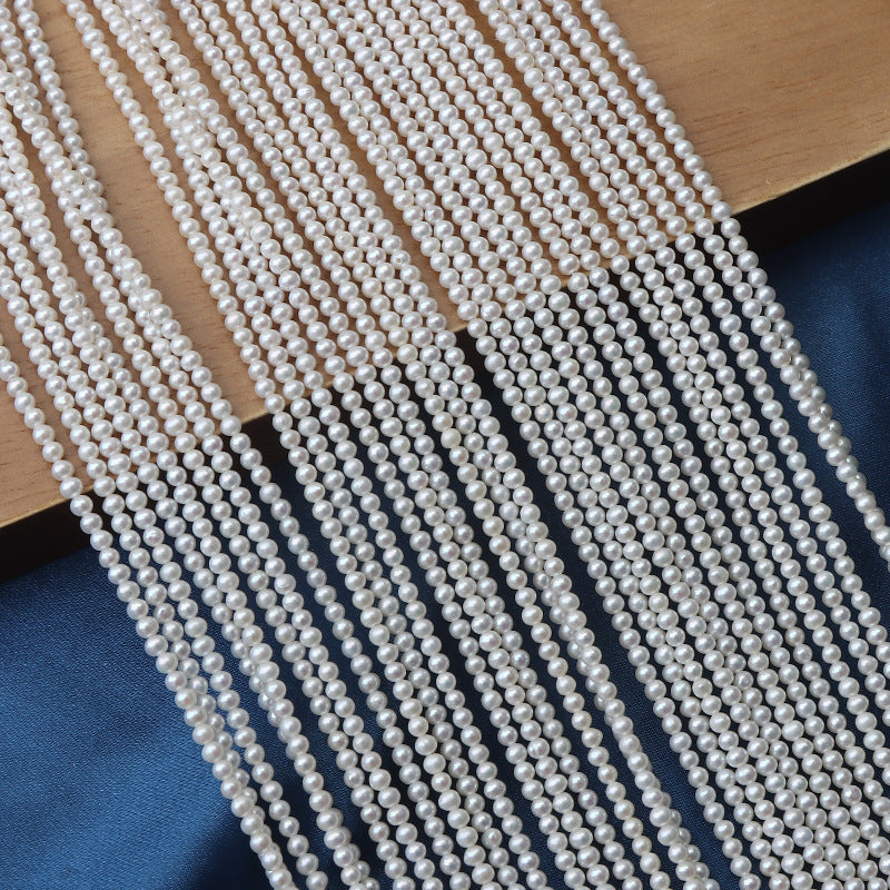 2-3mm White High Luster Natural Near Round Freshwater Pearl Beads Strand (15") for DIY Jewelry Making Secondary image