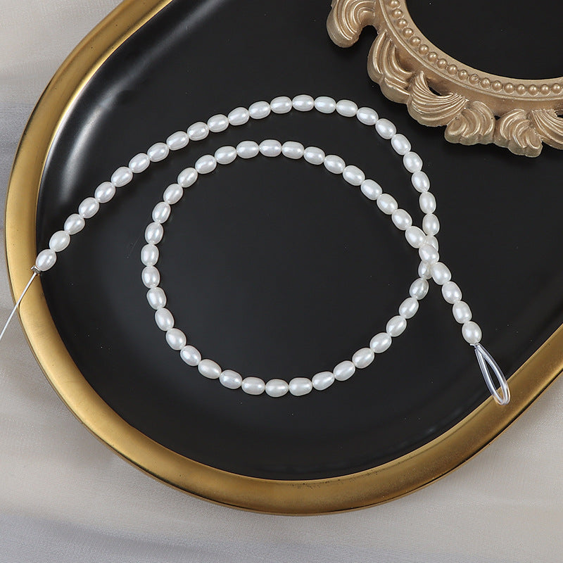 4.5-5mm High Luster Freshwater Rice Pearl Beads Strand (15") for Jewelry Making Secondary image