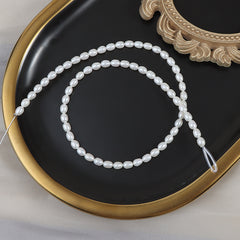 4.5-5mm High Luster Freshwater Rice Seed Pearls – 15" Strand for DIY Jewelry Making