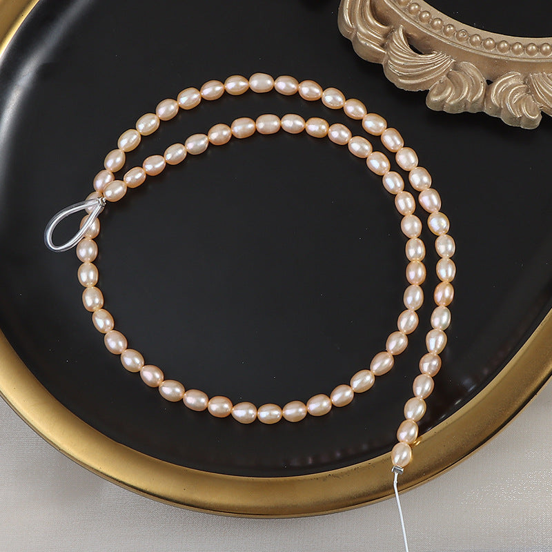 4.5-5mm High Luster Freshwater Rice Seed Pearls – 15" Strand for DIY Jewelry Making