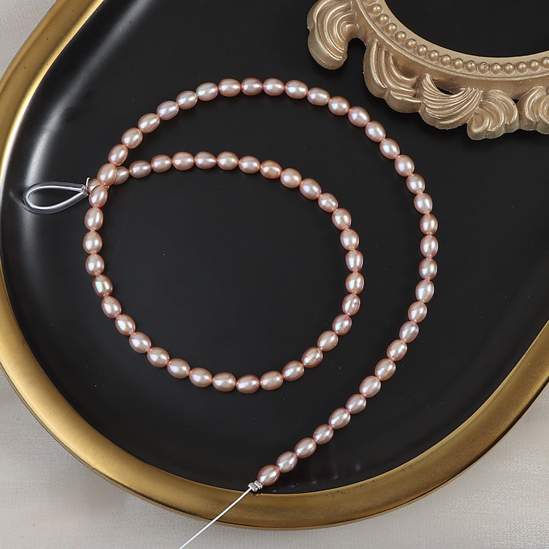 4.5-5mm High Luster Freshwater Rice Seed Pearls – 15" Strand for DIY Jewelry Making