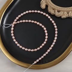 4.5-5mm High Luster Freshwater Rice Seed Pearls – 15" Strand for DIY Jewelry Making