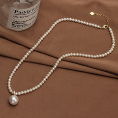 High Luster Freshwater Pearls Necklace Teardrop-Shaped Pearl 3-4mm