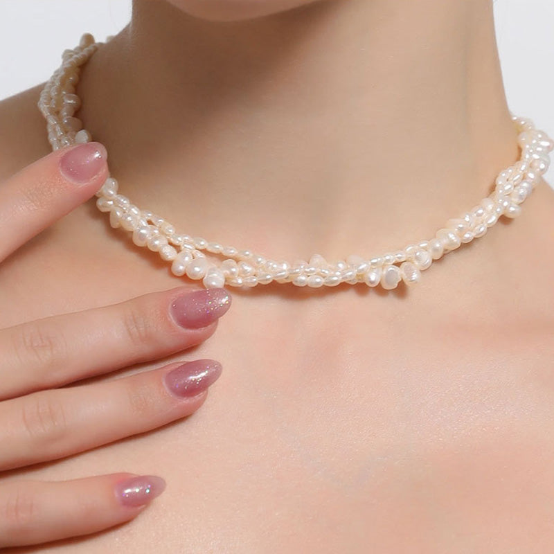 High Luster Freshwater Pearls Necklace Teardrop-Shaped Pearl 2-4 mm