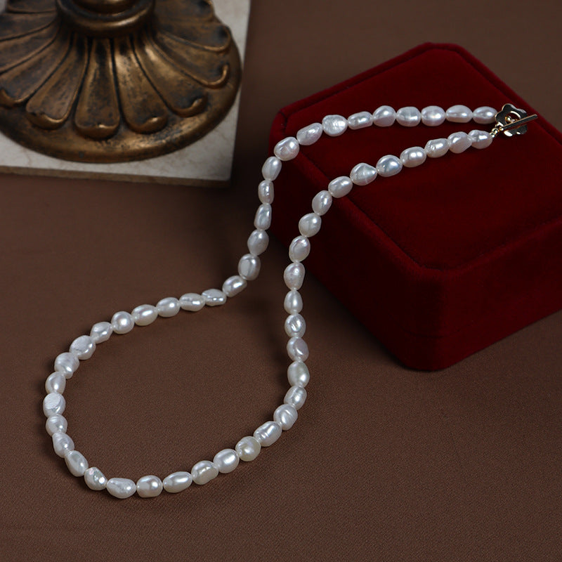 High Luster Freshwater Pearls Necklace Irregular Baroque Pearl 6-7 mm