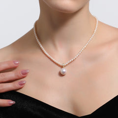 High Luster Freshwater Pearls Necklace Teardrop-Shaped Pearl 3-4mm