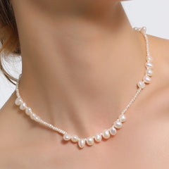 High Luster Freshwater Pearls Necklace Teardrop-Shaped Pearl 7-8mm