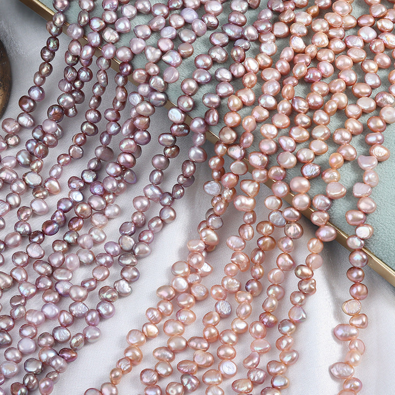 6-7mm Candy Color High Luster Natural Freshwater Baroque Pearls, Top-Drilled Beads Strand (13.7") for DIY Jewelry Making