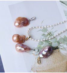 15-20mm Multicolor High Luster Natural Freshwater Baroque Fishtail Pearl Pendant Charm (1 Pc) for DIY Jewelry Making