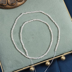 1.8-2mm White High Luster Natural Freshwater Baroque Micro Seed Pearl Strand (15") for DIY Jewelry Making