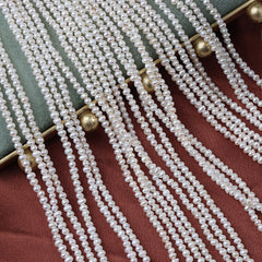 2-2.5mm White High Luster Natural Freshwater Baroque Pearl Beads Strand (13.7") for DIY Jewelry Making