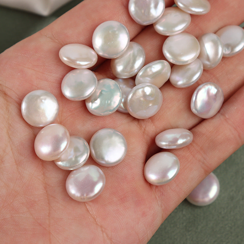 11-12mm Natural freshwater pearls, High Luster Baroque Coin-shaped Loose Beads for DIY Jewelry Making Main image