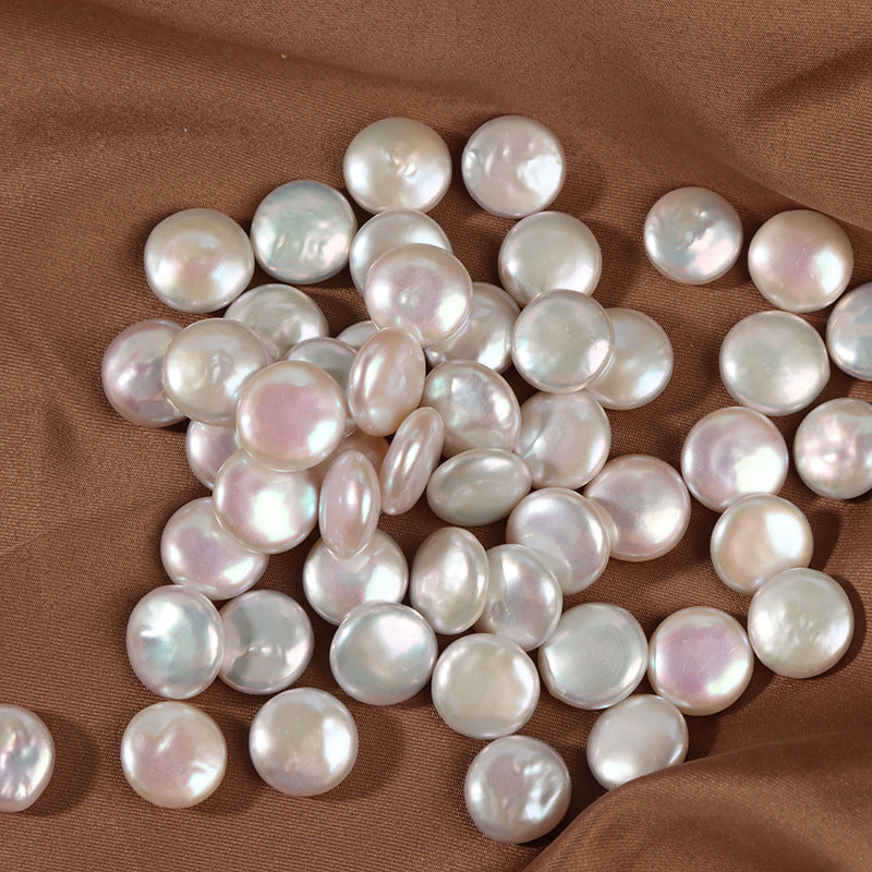 11-12mm Natural freshwater pearls, High Luster Baroque Coin-shaped Loose Beads for DIY Jewelry Making
