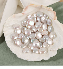 11-12mm Natural freshwater pearls, High Luster Baroque Coin-shaped Loose Beads for DIY Jewelry Making