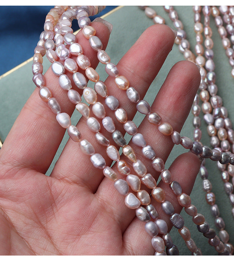 4mm Candy Color High Luster Natural Freshwater Baroque Pearl Beads Strand (14.5") for DIY Jewelry Making