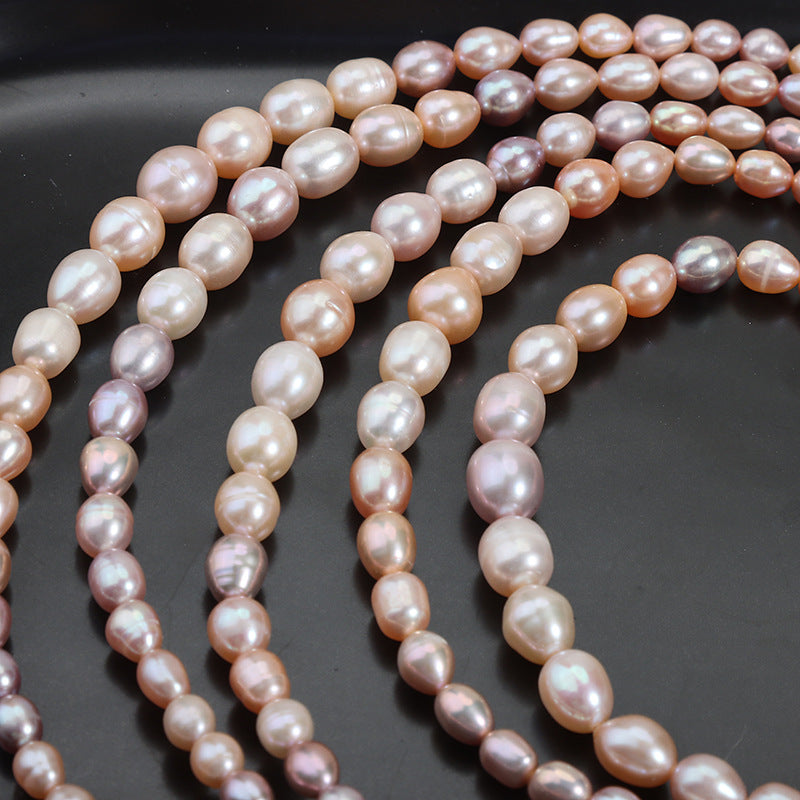 4-5-6-7-8.5mm High Luster 100% Real Freshwater Baroque Rice Shape Pearl Beads Strand (15.7")for Jewelry Making Secondary image