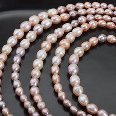 4-5-6-7-8.5mm 100% Real Freshwater Baroque Rice Shape Pearl Candy Color for Jewelry Making High Luster