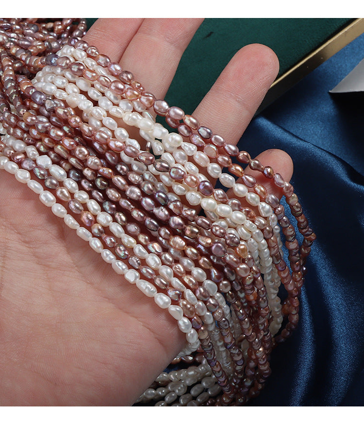 3-4mm High Luster Candy Color Natural Freshwater Baroque Pearl Beads Strand (13.7") for Jewelry Making Secondary image