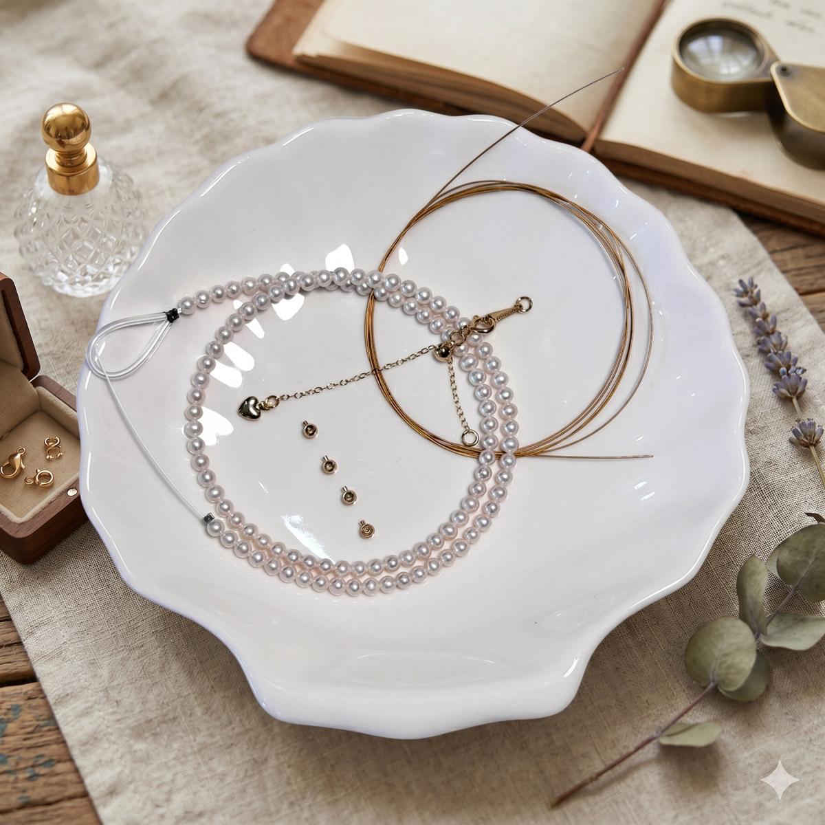 3mm Tiny Seed Pearl Necklace Kit, DIY Beading Supplies & Findings for Beginners