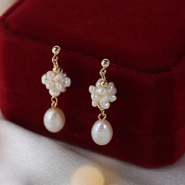 Natural Freshwater Pearl Earrings Baroque Pearl Earrings S925 Main image