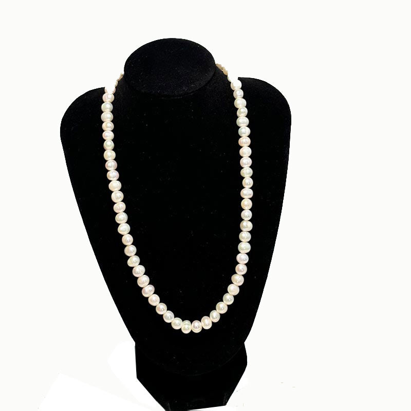 Natural Freshwater Baroque Pearls Necklace 6-7mm White S925 for Women