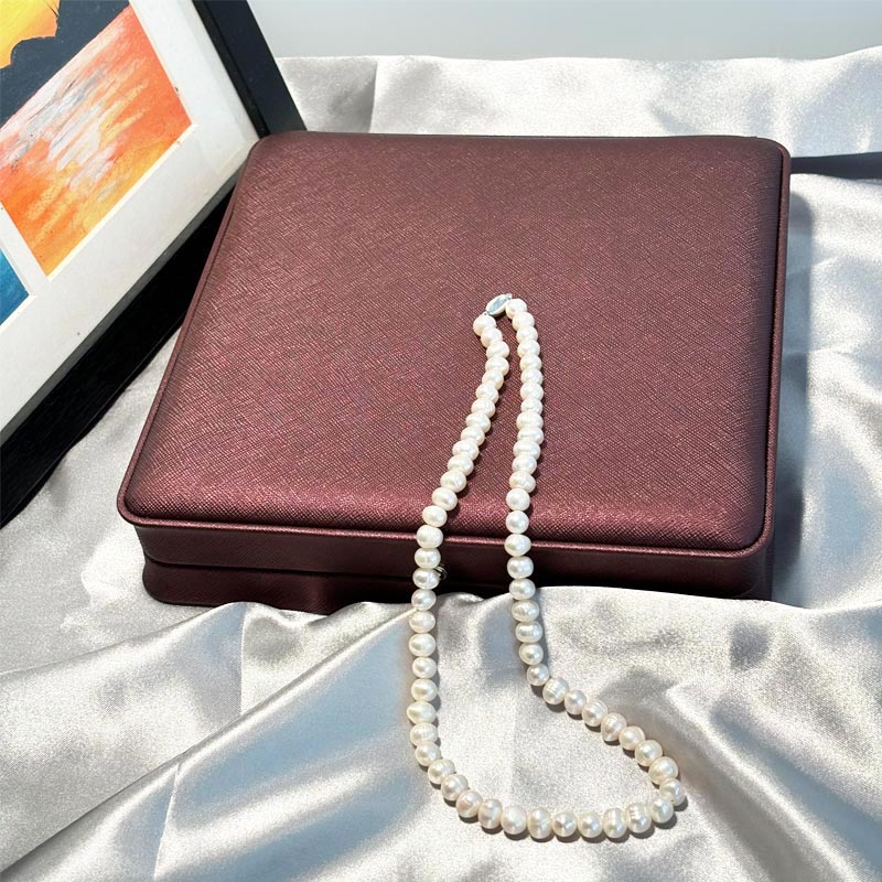 Natural Freshwater Baroque Pearls Necklace 6-7mm White S925 for Women Secondary image