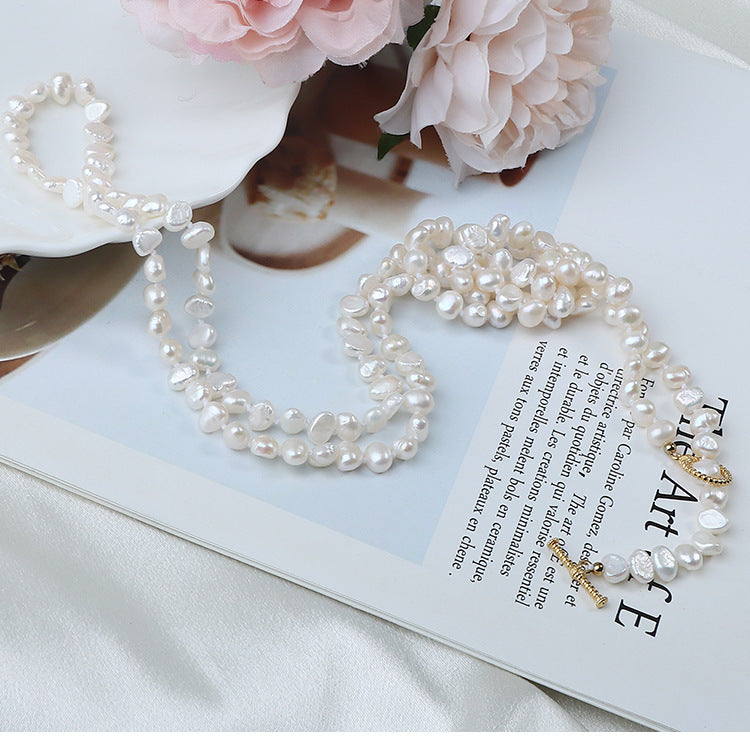 The Hera 35" Genuine Baroque Pearl Long Strand Necklace-Convertible Style