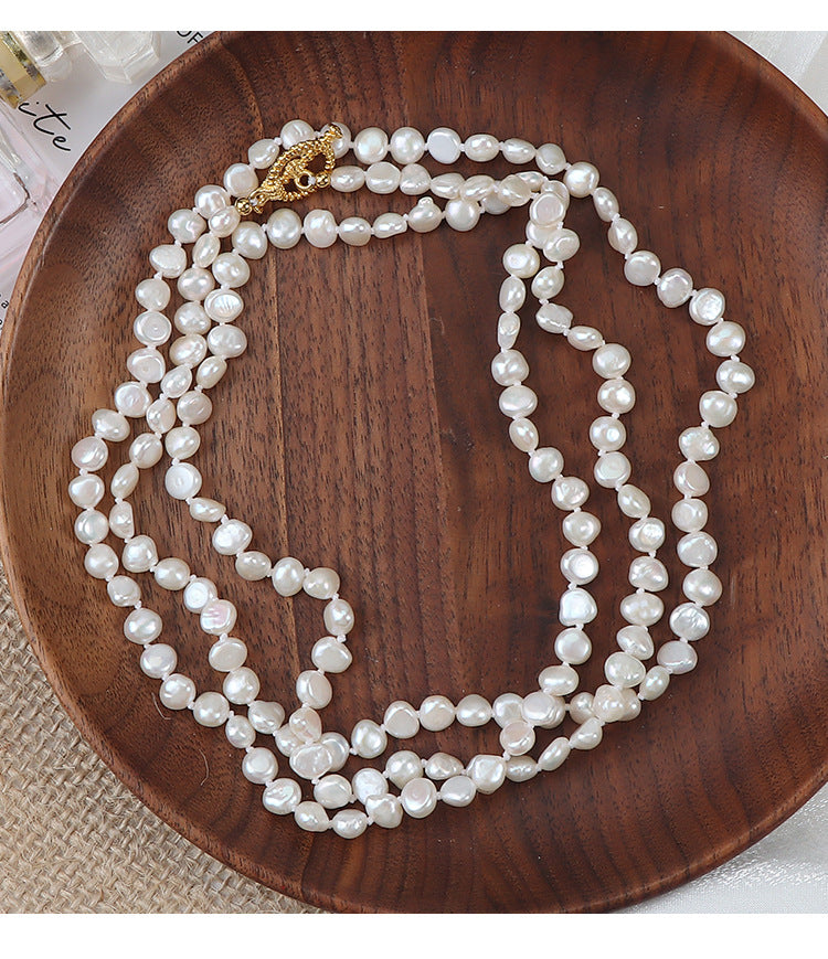The Hera 35" Genuine Baroque Pearl Long Strand Necklace-Convertible Style