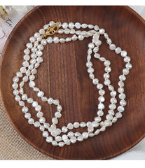 The Hera 35" Genuine Baroque Pearl Long Strand Necklace-Convertible Style