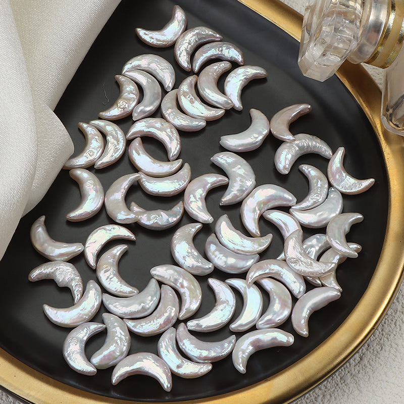 17mm White High Luster Natural Freshwater Baroque Moon Pearls Beads Strand (5Pcs) for DIY Jewelry Making Secondary image