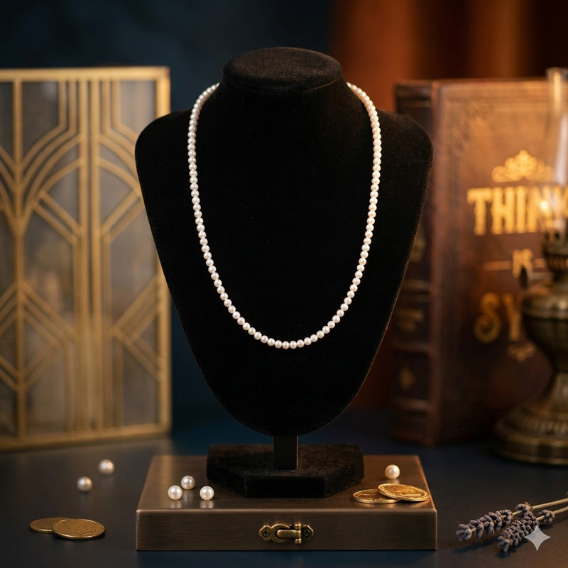 Natural 3mm White Freshwater Pearls Necklace for Women