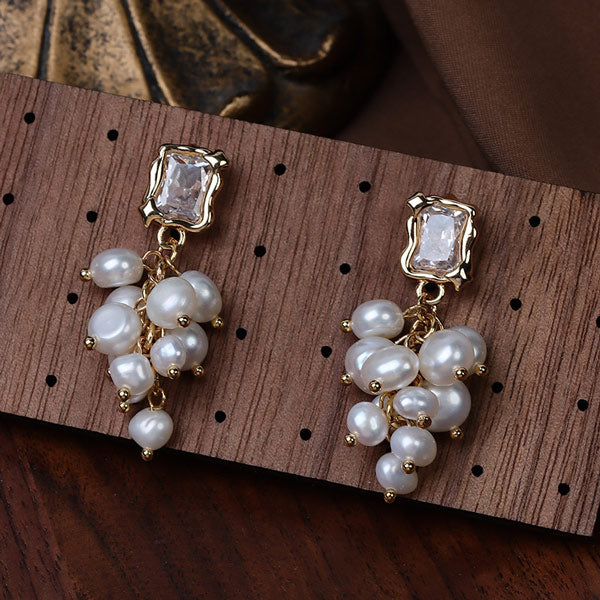 Natural Freshwater Pearl Earrings Baroque Pearl Earrings S925 Secondary image