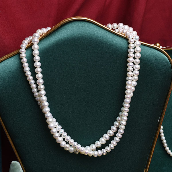 Natural Freshwater Pearl Necklace7-8mm White S925 for Women Secondary image