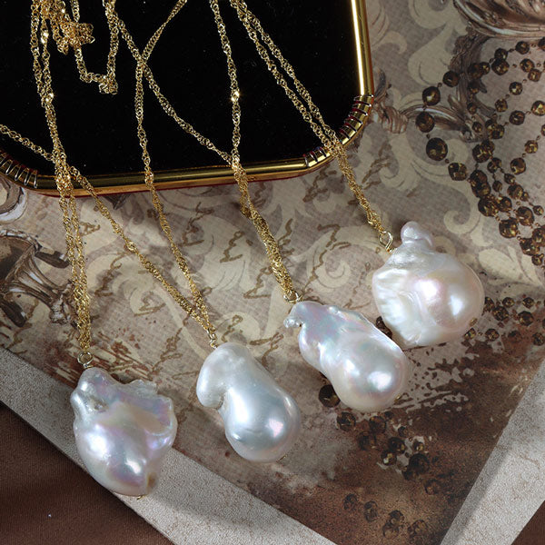Natural Freshwater Pearl Necklace Baroque Pearl Pendant S925 for Women Main image