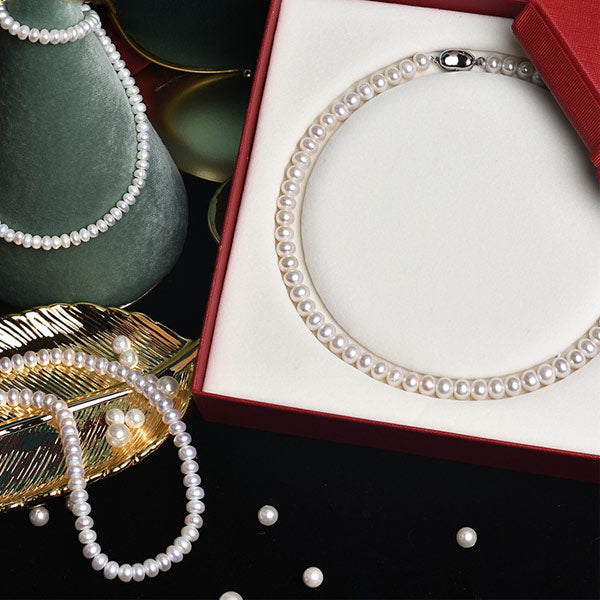 Natural Freshwater Pearl Necklace 8-9mm White S925 for Women Main image