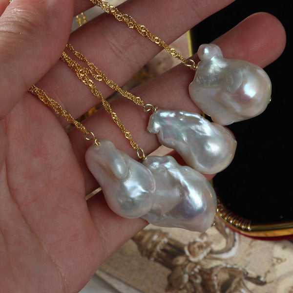 Natural Freshwater Pearl Necklace Baroque Pearl Pendant S925 for Women Secondary image