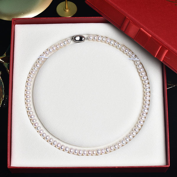 Natural Freshwater Pearl Necklace 8-9mm White S925 for Women Secondary image