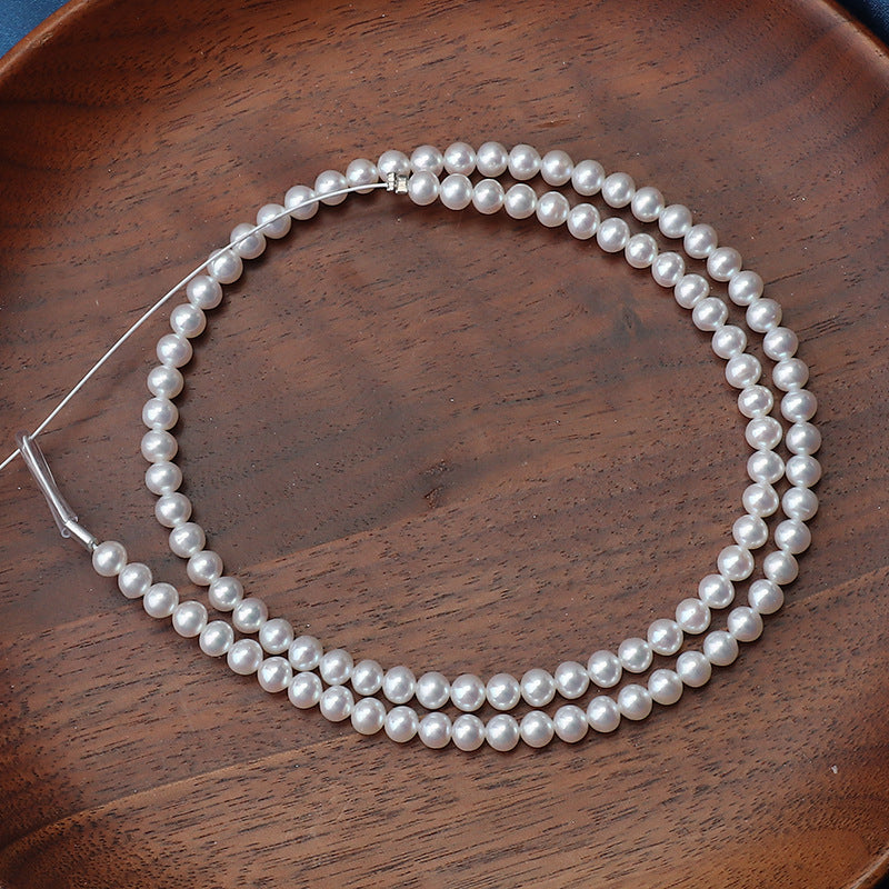 4-4.5mm White High Luster Natural Freshwater Baroque Rice Pearl Beads Strand (15") for DIY Jewelry Making Main image
