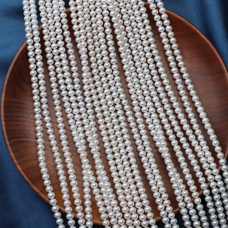 4-4.5mm White High Luster Natural Freshwater Baroque Rice Pearl Beads Strand (15") for DIY Jewelry Making Secondary image