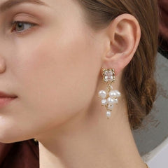 Natural Freshwater Pearl Earrings Baroque Pearl Earrings S925
