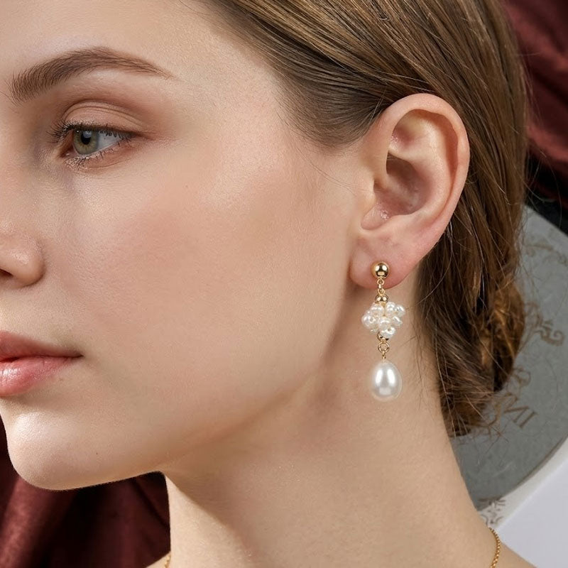 Natural Freshwater Pearl Earrings Baroque Pearl Earrings S925